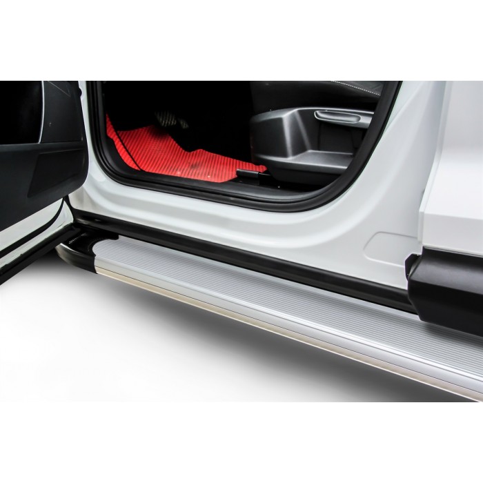 Пороги алюминиевые Optima Silver для Mazda CX-5 2017-2022 артикул ALMZCX17502