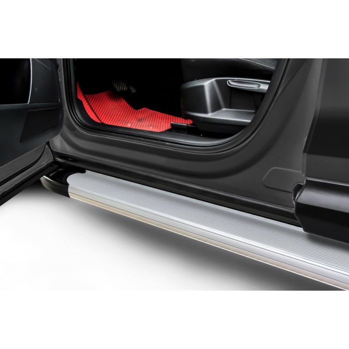 Пороги алюминиевые Optima Silver для Lexus NX 2014-2021 артикул ALLNX002
