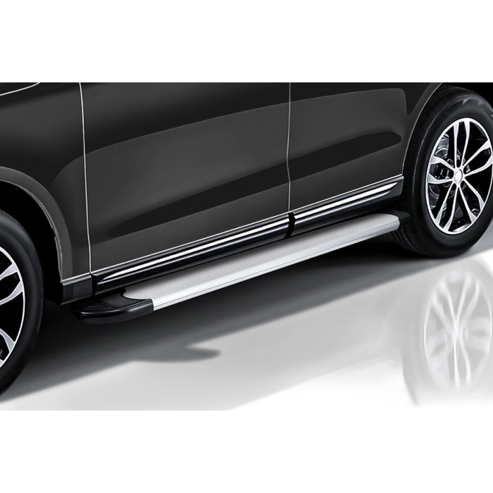 Пороги алюминиевые Optima Silver для Lexus NX 2014-2022 артикул ALLNX002