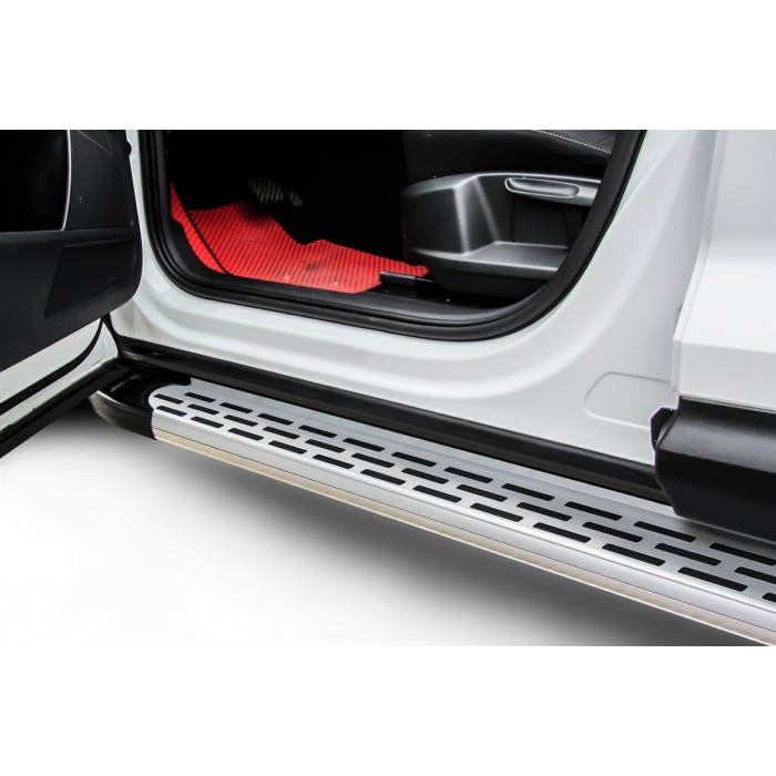 Пороги алюминиевые Premium Silver для Lexus RX-350 2015-2022 артикул ALLRX15010