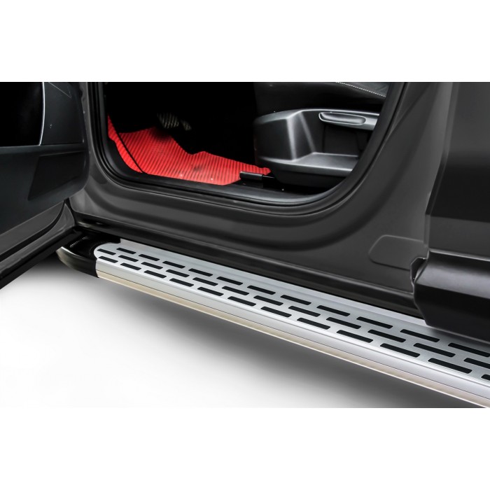 Пороги алюминиевые Premium Silver для Lexus NX 2014-2021 артикул ALLNX010