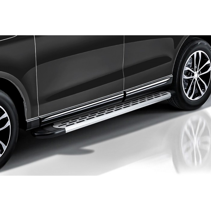 Пороги алюминиевые Premium Silver для Lexus NX 2014-2022 артикул ALLNX010