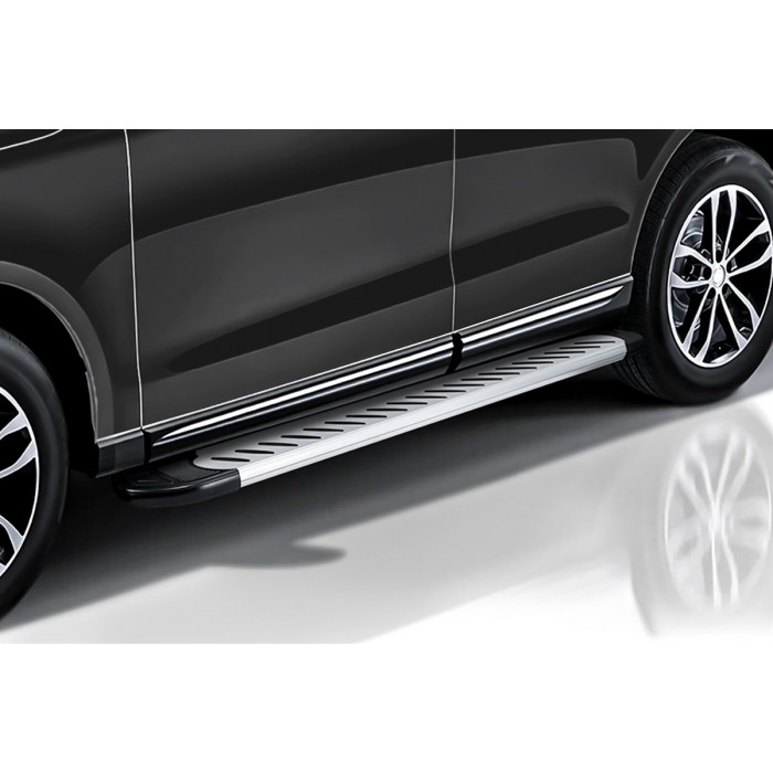 Пороги алюминиевые Prestige Silver для Lexus NX 2014-2021 артикул ALLNX008