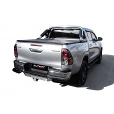Защита задняя уголки 76 мм чёрные для Toyota Hilux 2020-2023