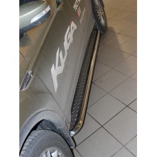 Пороги с площадкой алюминиевый лист 53 мм для Ford Kuga 2013-2019