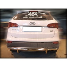 Защита заднего бампера 60 мм для Hyundai Santa Fe 2012-2016