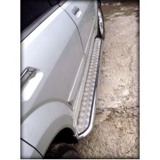 Пороги с площадкой алюминиевый лист 43 мм для Great Wall Hover H3 2010-2014