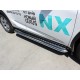 Пороги с площадкой алюминиевый лист 60 мм для Lexus NX300h F-Sport 2014-2017 артикул LNXFS_2