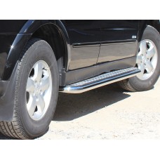 Пороги с площадкой алюминиевый лист 53 мм для Volkswagen Touareg 2002-2018