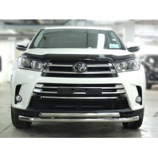 Защита передняя двойная 60-53 мм для Toyota Highlander 2017-2019