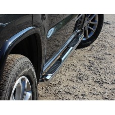 Пороги труба с накладками 76 мм для Jeep Grand Cherokee 2013-2021