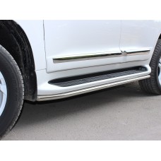 Защита штатного порога 43 мм для Toyota Land Cruiser 200 2013-2015