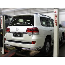 Защита задняя уголки двойные 76-53 мм для Toyota Land Cruiser 200 2015-2023