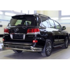 Защита задняя с уголками 76-53 мм для Lexus LX-570 Sport 2010-2013