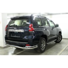 Защита задняя с уголками 76-43 мм для Toyota Land Cruiser Prado 150 2017-2020