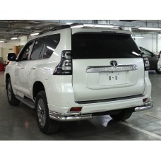 Защита задняя двойные уголки 76-43 мм для Toyota Land Cruiser Prado 150 2020-2023