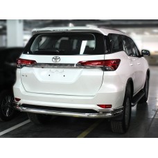 Защита задняя с уголками 76-43 мм для Toyota Fortuner 2017-2020