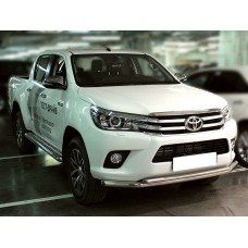 Пороги с площадкой алюминиевый лист 60 мм для Toyota Hilux 2015-2023