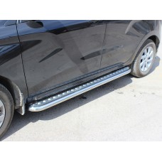 Пороги с площадкой алюминиевый лист 53 мм для Lada XRay 2016-2022