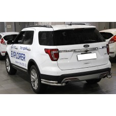 Защита задняя уголки двойные 60-43 мм для Ford Explorer 2015-2017