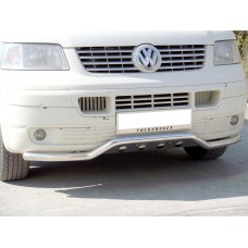 Защита переднего бампера Сити Гард с широкими отверстиями для Volkswagen T5 2003-2009
