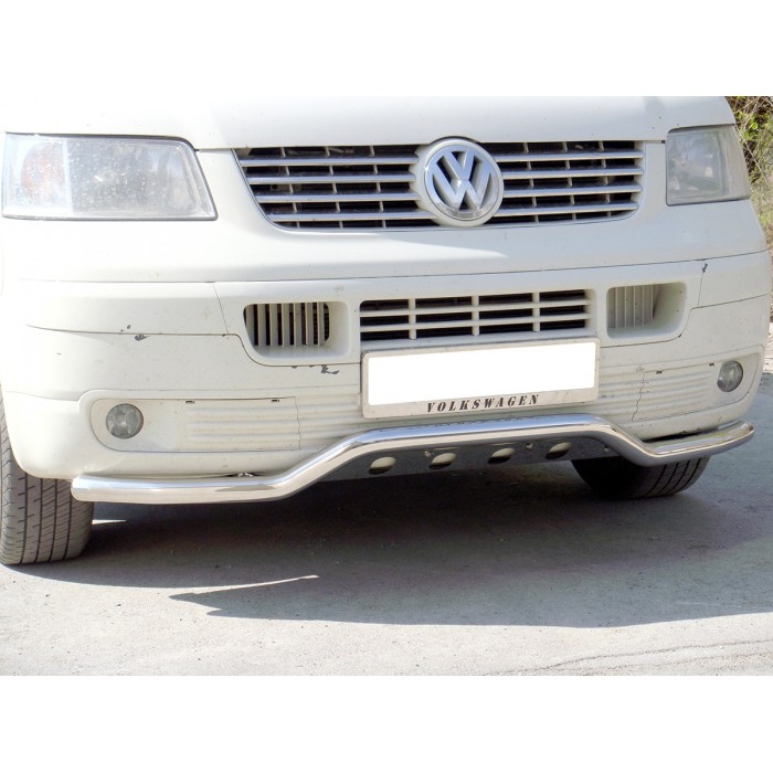 Защита переднего бампера Сити Гард с широкими отверстиями для Volkswagen T5 2003-2009 артикул WLT5_1.1