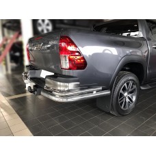 Защита задняя двойные уголки 76-43 мм для Toyota Hilux 2015-2020