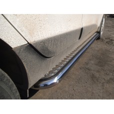Пороги с площадкой алюминиевый лист 60 мм для Hyundai ix-35 2010-2015