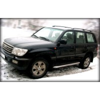 Пороги с площадкой алюминиевый лист 76 мм для Toyota Land Cruiser 100 1998-2007