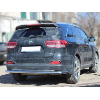 Защита заднего бампера большая 60 мм для Kia Sorento Prime 2018-2020