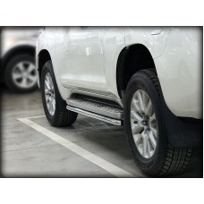 Защита штатных порогов (под порог) 53 мм на Black Onyx для Toyota Land Cruiser Prado 150 2020-2023