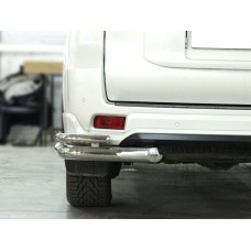 Защита задняя двойные уголки 76-43 мм на Black Onyx для Toyota Land Cruiser Prado 150 2020-2023