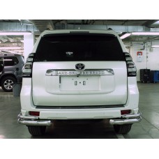 Защита задняя двойные уголки 76-43 мм для Toyota Land Cruiser Prado 150 2020-2023