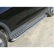 Пороги с площадкой алюминиевый лист 42 мм для Honda CR-V 2012-2015