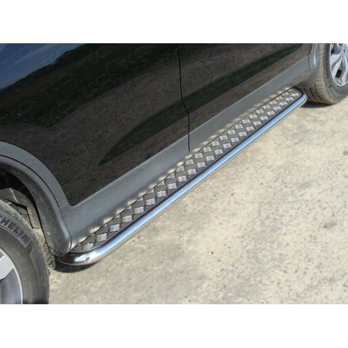 Пороги с площадкой алюминиевый лист 42 мм для Honda CR-V 2012-2015 для Honda CR-V 2012-2015