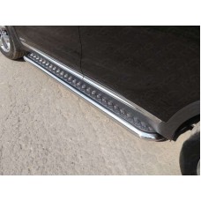 Пороги с площадкой алюминиевый лист 60 мм для Kia Sorento Prime 2015-2017
