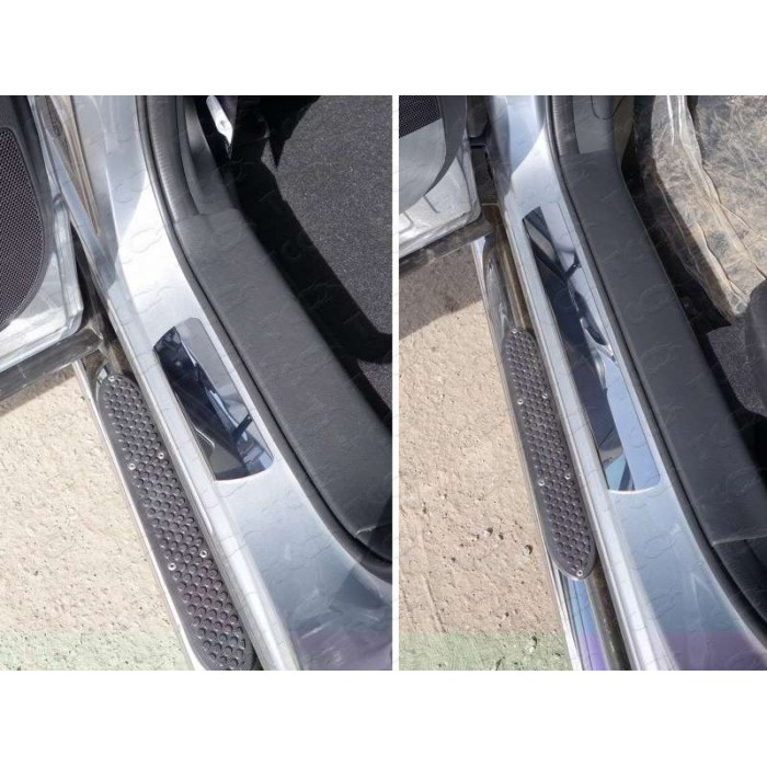 Накладки на пороги зеркальный лист 1 мм для Mazda CX-5 2011-2015 артикул MAZCX512-23