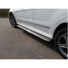 Пороги с площадкой нержавеющий лист 42 мм для Mercedes-Benz GLK 2008-2015
