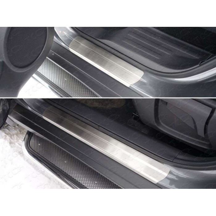Накладки на пороги шлифованный лист 1 мм для Nissan X-Trail 2015-2018 артикул NISXTR15-23