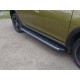 Пороги алюминиевые ТСС с накладкой серые для Renault Sandero Stepway 2015-2023 артикул RENSANST15-11GR