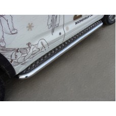 Пороги с площадкой алюминиевый лист 60 мм для Toyota Highlander 2014-2016