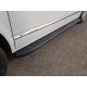 Пороги алюминиевые ТСС с накладкой чёрные для Volkswagen Multivan T6 2015-2023 артикул VWMULT15-13BL