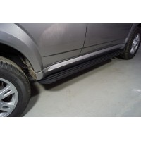 Пороги алюминиевые Slim Line Black для Haval H5 2020-2021