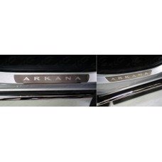 Накладки на пороги лист шлифованный надпись Arkana 4 шт для Renault Arkana 2019-2023