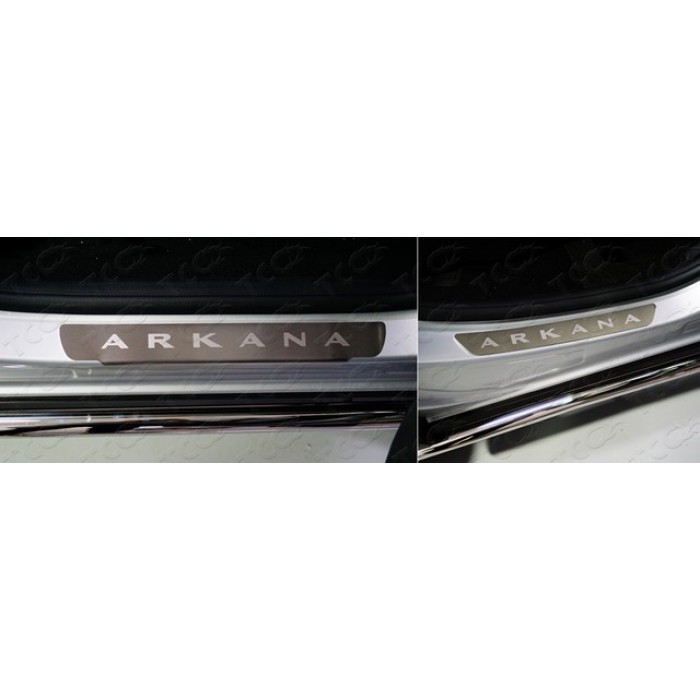 Накладки на пороги лист шлифованный надпись Arkana 4 шт для Renault Arkana 2019-2023 артикул RENARK19-04