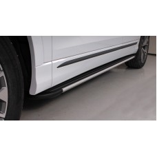 Пороги алюминиевые Slim line Silver для Audi Q8 2018-2023