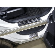 Накладки на пороги лист зеркальный надпись Honda CR-V 4 шт для Honda CR-V 2017-2022