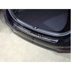 Накладка на задний бампер зеркальный лист надпись Hyundai для Hyundai Accent 2018-2023