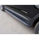 Пороги алюминиевые ТСС с накладкой чёрные для Hyundai Santa Fe Grand 2016-2018 артикул HYUNSFGR16-18BL