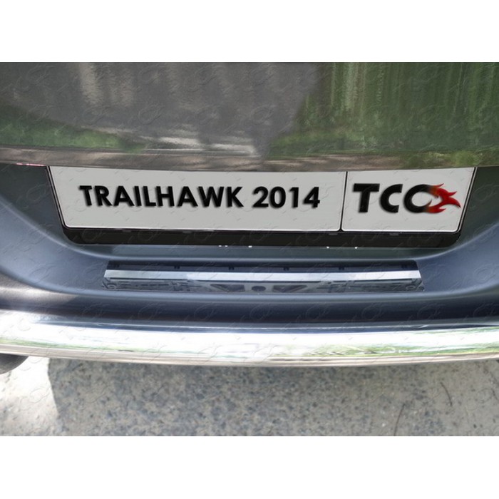 Накладка на задний бампер зеркальная для Jeep Cherokee Trailhawk 2014-2023 артикул JEEPCHERTRAIL14-16